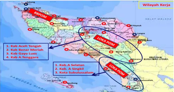 Gambar 4. Peta Wilayah Kerja BBPOM di Banda Aceh 