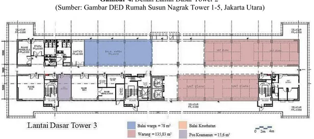 Gambar 5. Denah Lantai Dasar Tower 3  