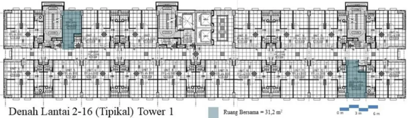 Gambar 9. Denah Lantai 2-16 (Tipikal) Tower 2  