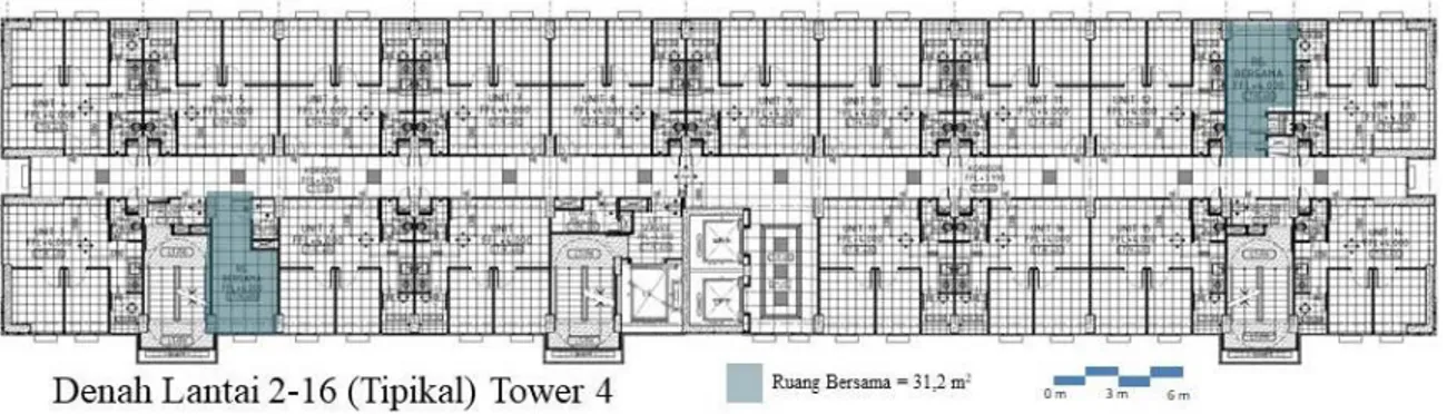 Gambar 11. Denah Lantai 2-16 (Tipikal) Tower 4 