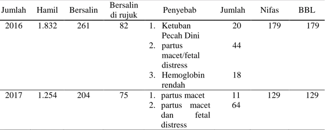 Tabel 1.2. Cakupan  Jumlah  kunjungan  Pasien  di  Puskesmas  Boja  01  tahun  2016-2017 