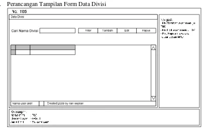 Gambar III.26. Perancangan Tampilan Form Ubah Data Divisi 