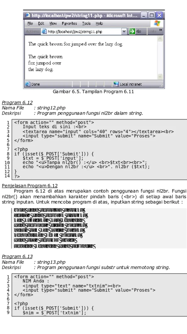 Fungsi-fungsi String Dalam PHP - MODUL PRAKTIKUM Pemprograman WEB 2