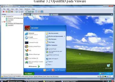 Gambar 3.2 OpenBSD pada Vmware  