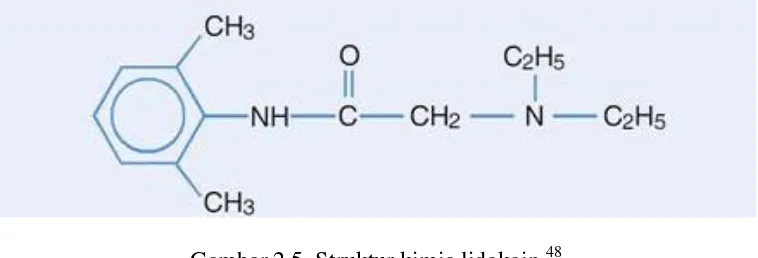 Gambar 2.5. Struktur kimia lidokain.48 
