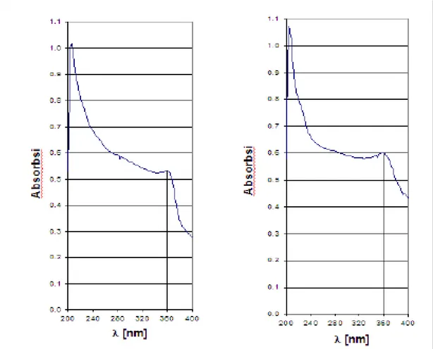 Gambar  3  (a)  dan  (b)  menunjukkan  ZnO  mengabsorbsi panjang gelombang foton 360 nm  atau setara dengan energi 3,44 eV