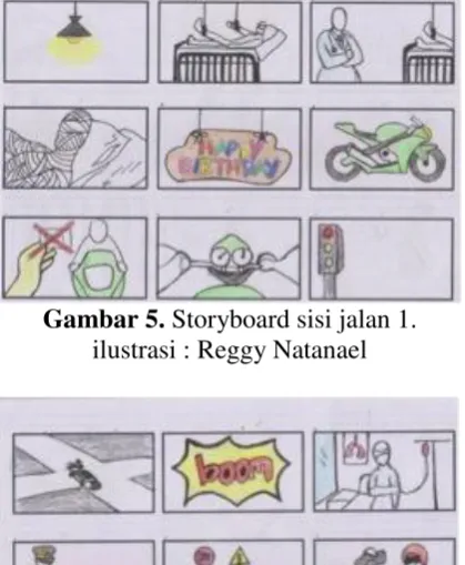 Gambar 5. Storyboard sisi jalan 1. 