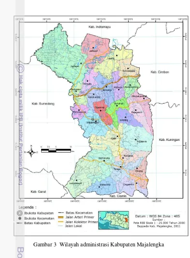 Gambar 3  Wilayah administrasi Kabupaten Majalengka 