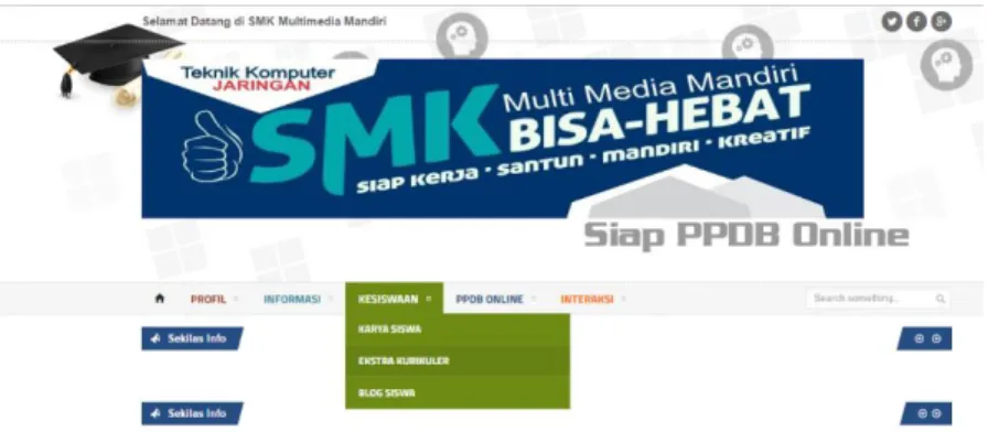 Gambar 8. Sub Menu Kesiswaan 