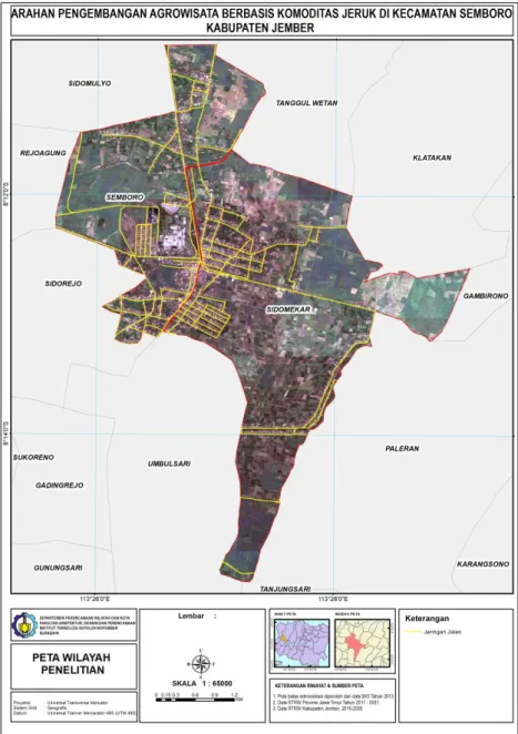 Gambar IV. 1 Peta Wilayah Penelitian  Sumber : RTRW Kabupaten Jember 2015 - 2025 