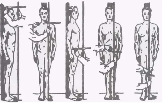 Gambar 1:  Pengukuran tinggi badan dan pengukuran tinggi titik anatomis 