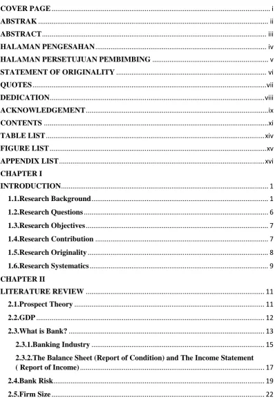 TABLE LIST ..................................................................................................................