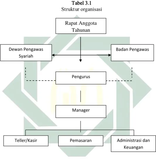 Tabel 3.1  Struktur organisasi 