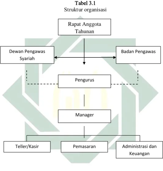 Tabel 3.1  Struktur organisasi 
