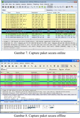 Gambar 7. Capture paket secara online