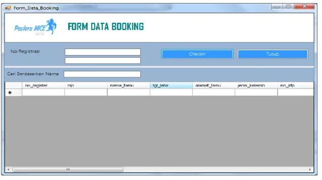 Gambar 9. Tampilan Form Data Booking  9.  Form Reset Password 
