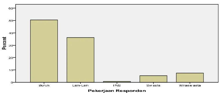 Grafik 1.4 Diagram distribusi frekuensi jenis pekerjaan responden 