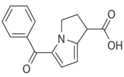 Gambar 2.10 Struktur Kimia Ketorolac (Siswandono, 2008). 