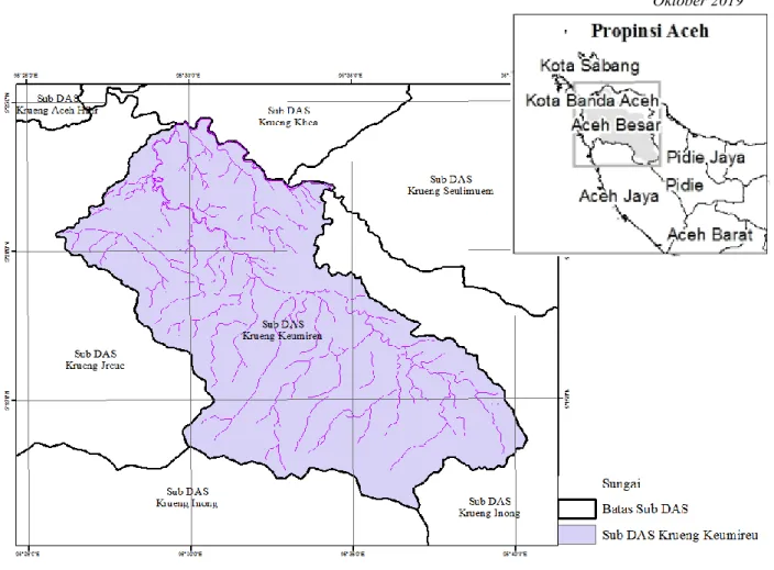 Gambar 1. Peta Wilayah Sub DAS Krueng Keumireu 