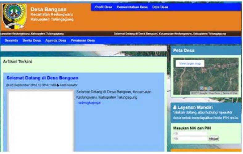 Gambar 3. Web desa Bangoan 
