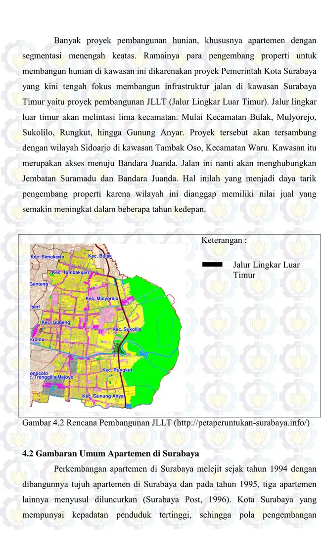 Gambar 4.2 Rencana Pembangunan JLLT (http://petaperuntukan-surabaya.info/) 