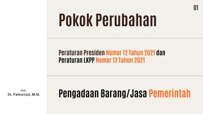 Pokok Perubahan. Peraturan Presiden Nomor 12 Tahun 2021 Dan Peraturan ...