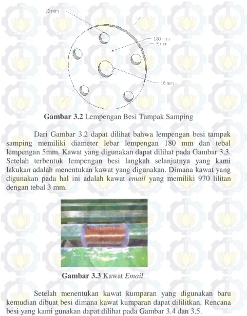 Gambar 3.2 Lempengan Besi Tampak Samping 