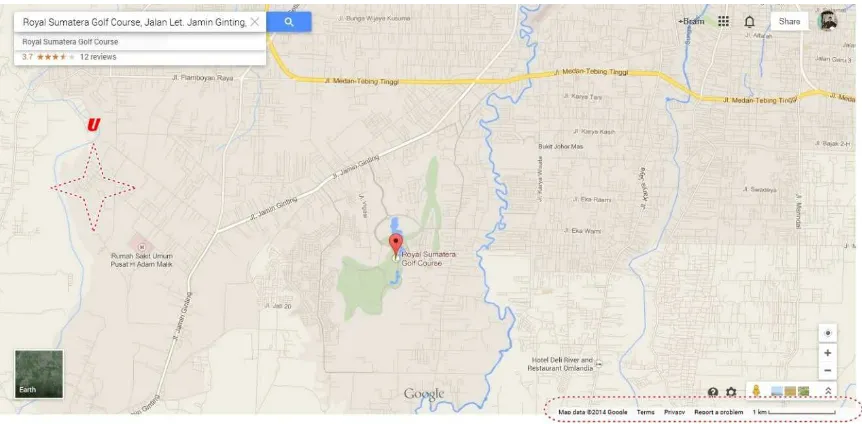 Gambar 4.1. Peta Perumahan Royal Sumatra menggunakan Google Maps 