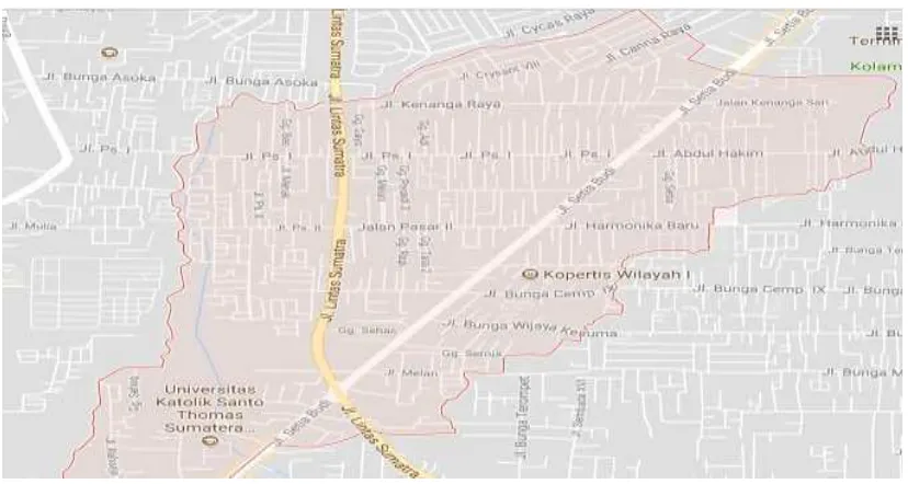 Gambar 4.1 Peta Wilayah Kelurahan Tanjung Sari Kecamatan Medan Selayang 