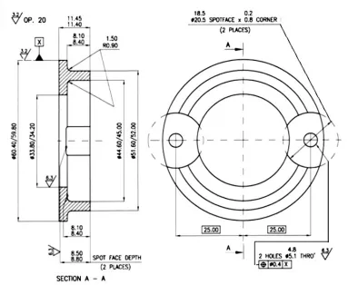 Gambar - 1 Spesifikasi geometrik komponen