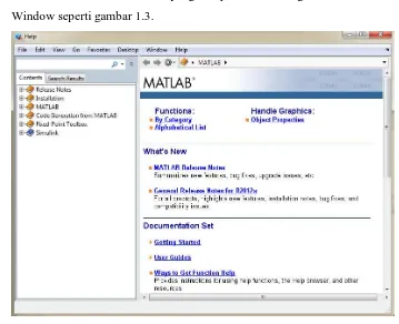 Gambar 1.3 Matlab Help Window 