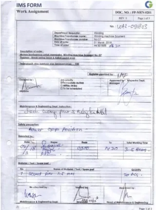 Gambar 11 Form Work Assignment