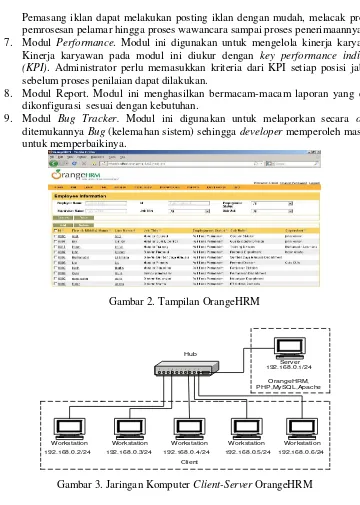 Gambar 3. Jaringan Komputer Client-Server OrangeHRM 