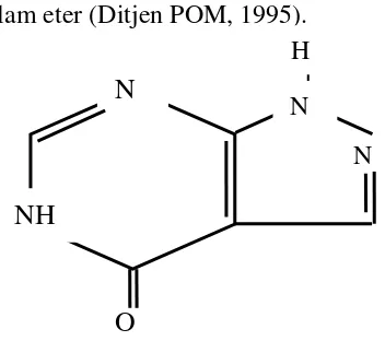 Gambar 2.3. Rumus Bangun Alopurinol (Ditjen POM, 1995). 