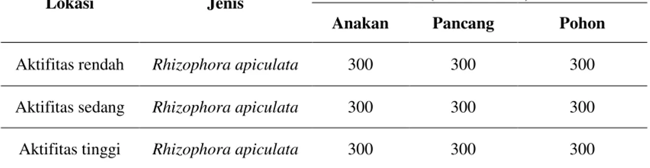 Tabel 5. Indeks Nilai Penting Rhizophora apiculata pada masing-masing lokasi 
