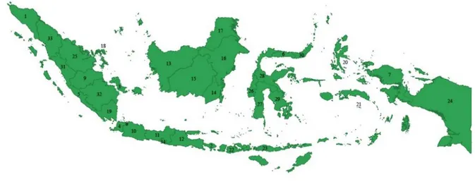 Gambar  2 Peta Tematik Seluruh Provinsi di Indonesia 