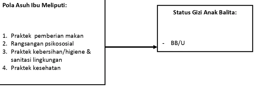 Gambar 2. Kerangka konsep pola asuh ibu dan status gizi anak balita 