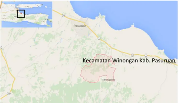 Gambar 1 Peta Lokasi Kecamatan Winongan  Kabupaten Pasuruan 