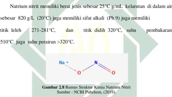 Gambar 2.8 Rumus Struktur Kimia Natrium Nitrit 