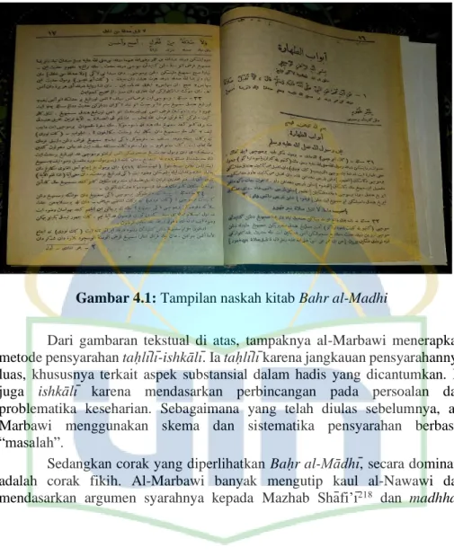 Gambar 4.1: Tampilan naskah kitab Bahr al-Madhi 