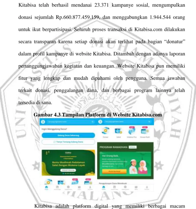 Gambar 4.3 Tampilan Platform di Website Kitabisa.com 