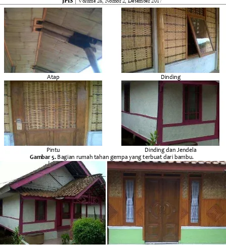 Gambar 5. Bagian rumah tahan gempa yang terbuat dari bambu. 