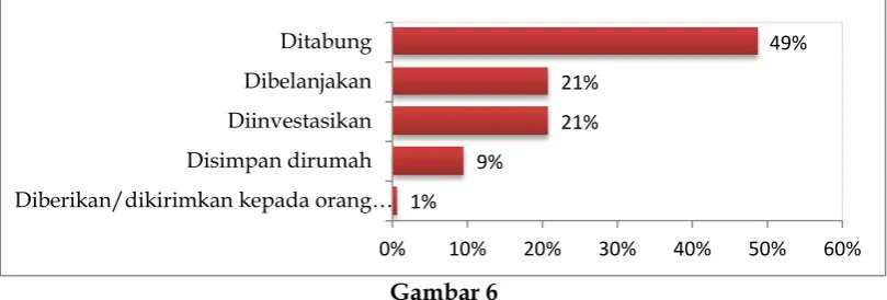 Gambar 6Penggunaan sisa uang
