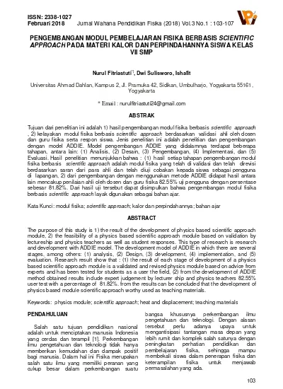 Pdf Ini Pengembangan Modul Pembelajaran Fisika Berbasis Scientific