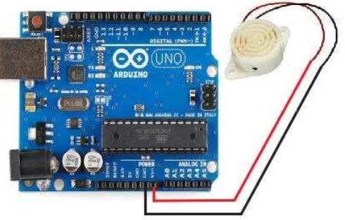 Gambar 3.6 Hubungan Arduino dengan Buzzer 