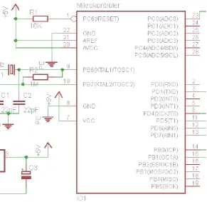 Gambar 3.3 Rangkaian Mikrokontroler Atmega8 