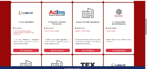 Gambar 4.10 Tampilan Hasil Informasi Lowongan Kerja (3) 