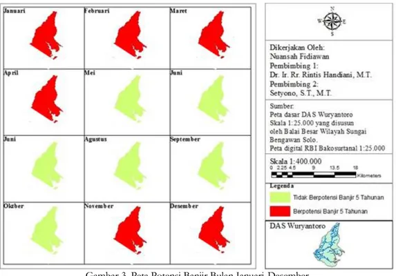 Gambar 4. Peta Prediksi Potensi Banjir Tahun 2015-2018 