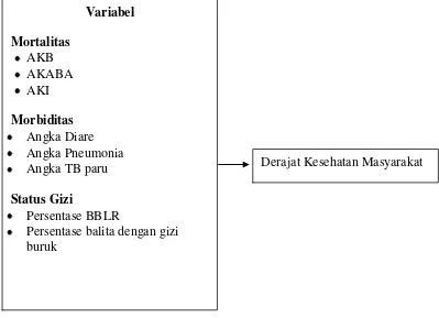 Gambar 2.1 Kerangka Konsep Penerapan Analisis Gerombol Untuk Melihat Derajat Kesehatan Masyarakat di Provinsi Sumatera Utara Tahun 2013 