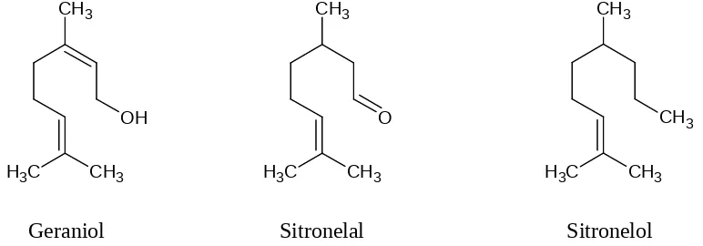 Gambar 1. Rumus Molekul Senyawa Penyusun Minyak Sereh